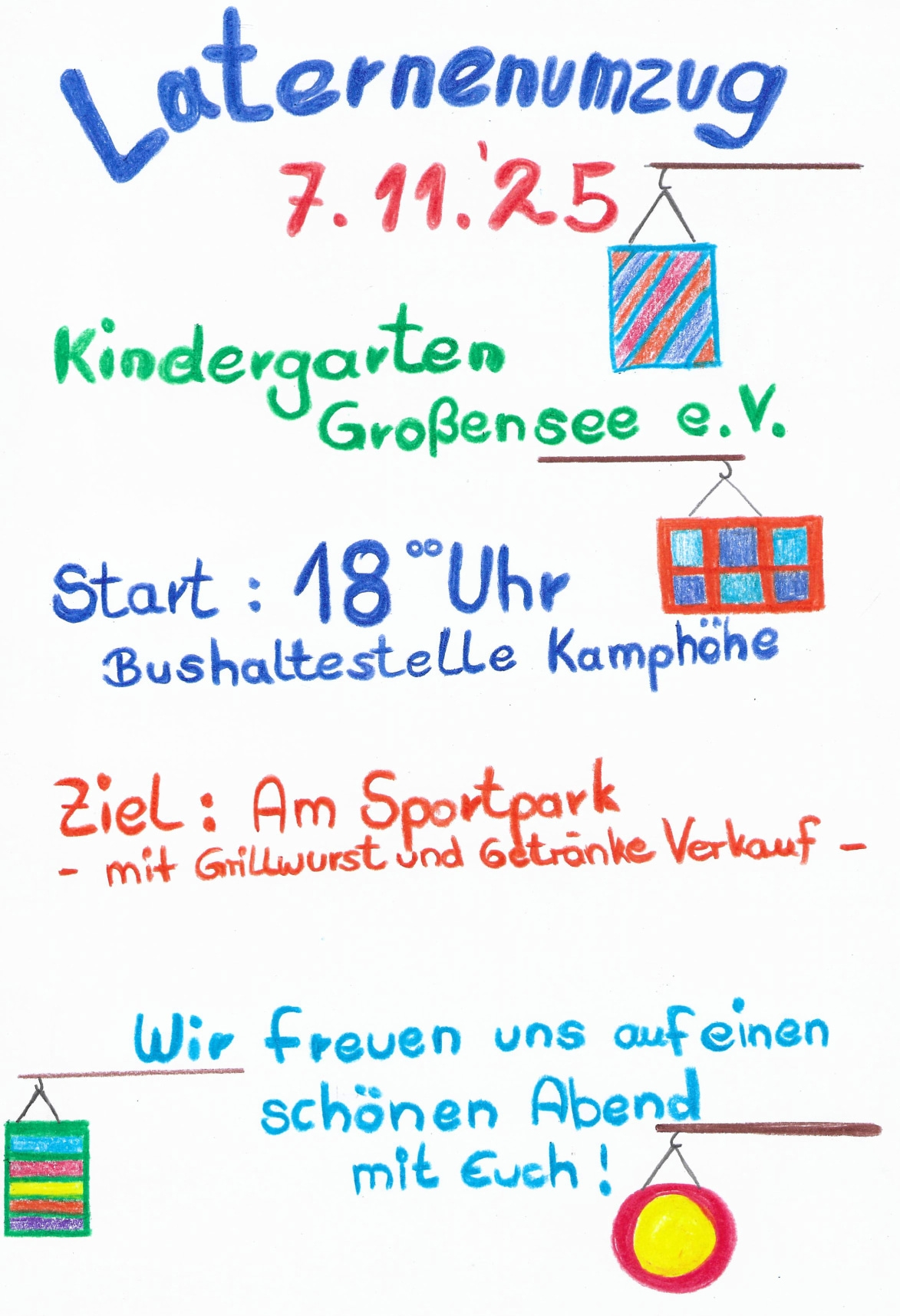 Laternenumzug am 07.11., wir sind dabei